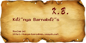 Kánya Barnabás névjegykártya