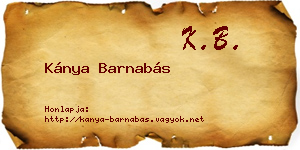 Kánya Barnabás névjegykártya